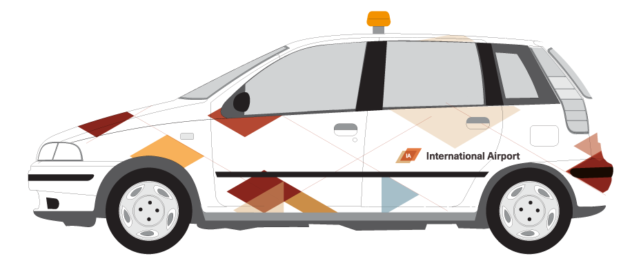 Grafisch patroon voor print op Airport Control Car